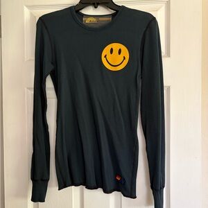 Aviator nation Black Long Sleeve with Yellow Smiley